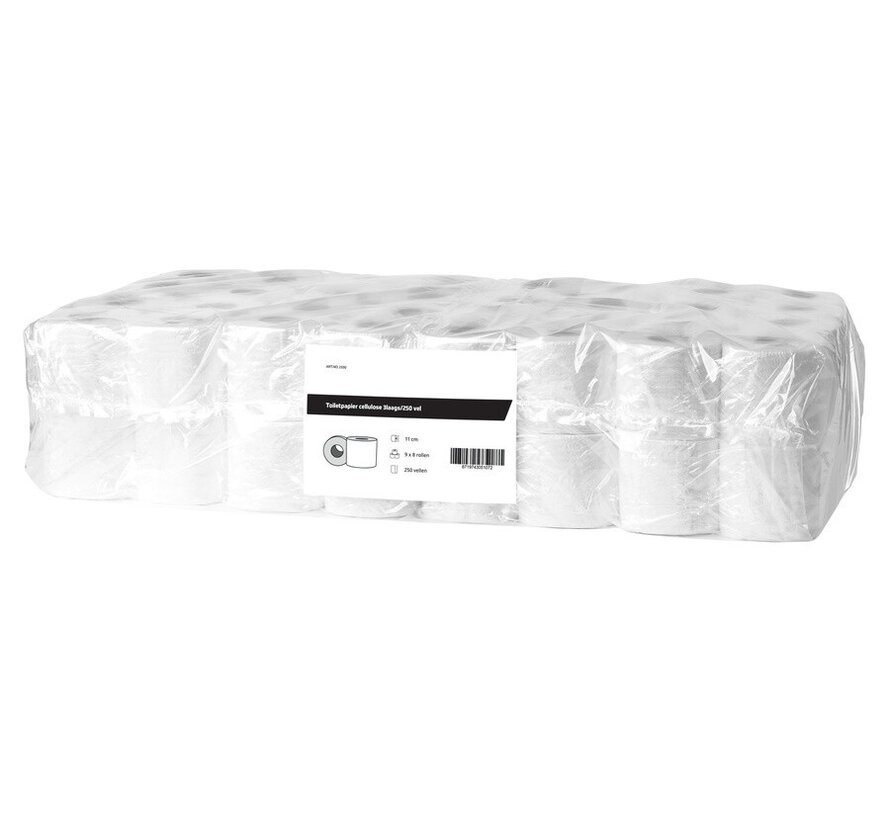 Toiletpapier cellulose 3-laags 250 vel (72 rollen) - 2100-FSC