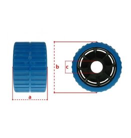 Blue Non Marking Ribbed Wobble Boat Roller 74 x120 x 15mm