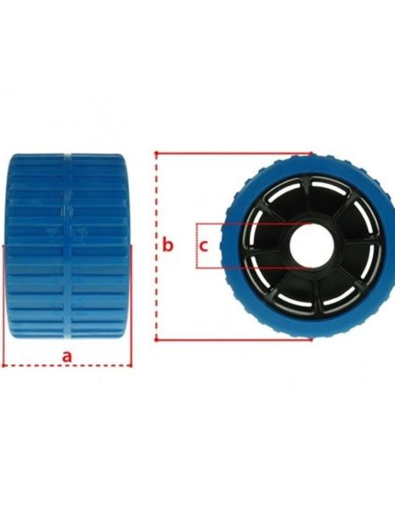 Blue Non Marking Ribbed Wobble Boat Roller 74 x120 x 15mm | Fieldfare Trailer Centre