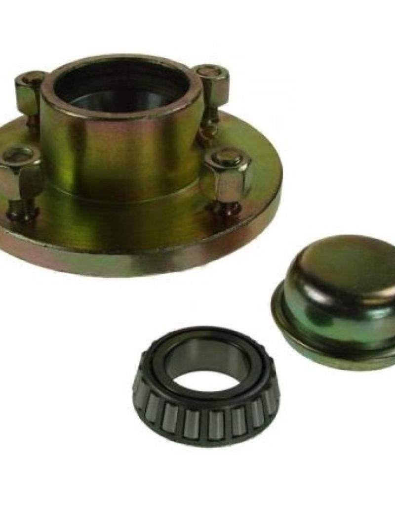 Unbraked Hub with bearings studs 4 Stud 4 inch  pcd 500kg | Fieldfare Trailer Centre