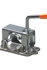 Kartt Orange 48mm Diameter Jockey Wheel Clamp with Cast Base | Fieldfare Trailer Centre