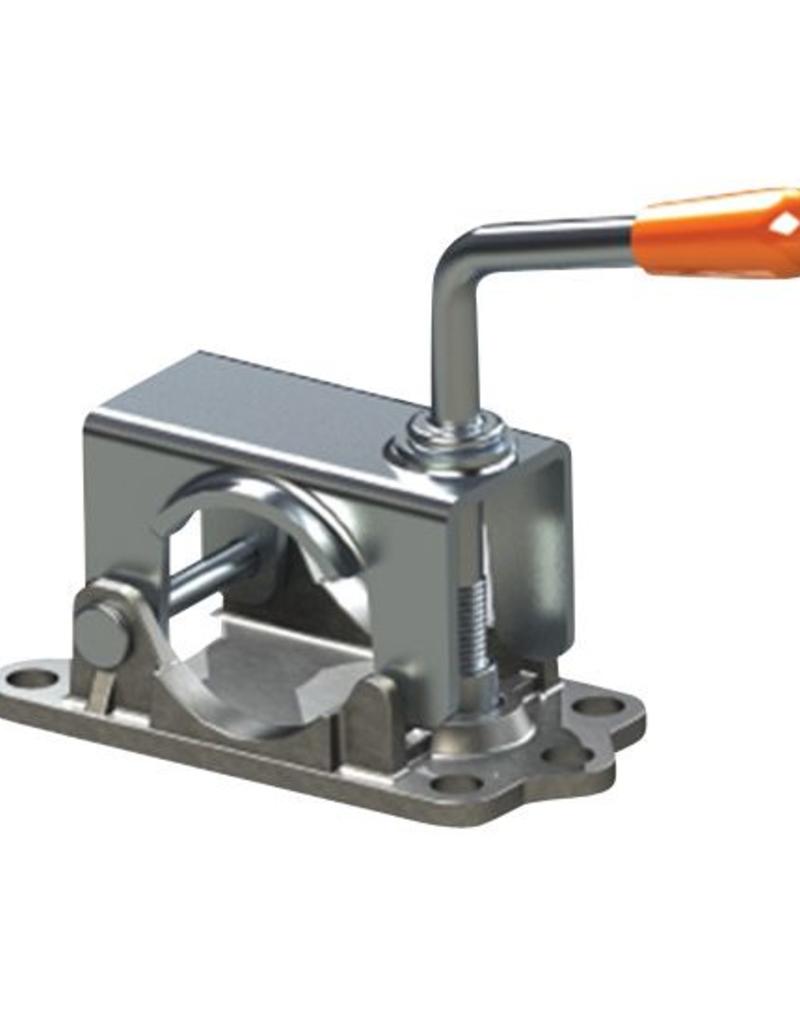 Kartt Orange 48mm Diameter Jockey Wheel Clamp with Cast Base | Fieldfare Trailer Centre