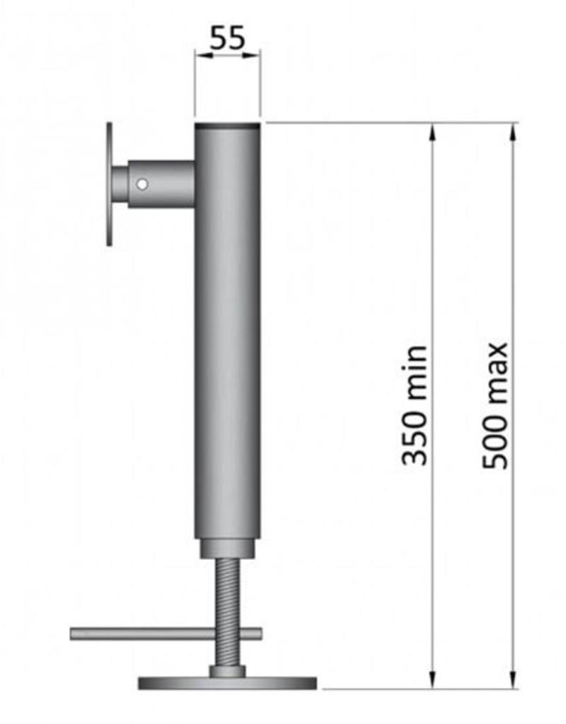 350-500mm Swivel Trailer Jack | Fieldfare Trailer Centre