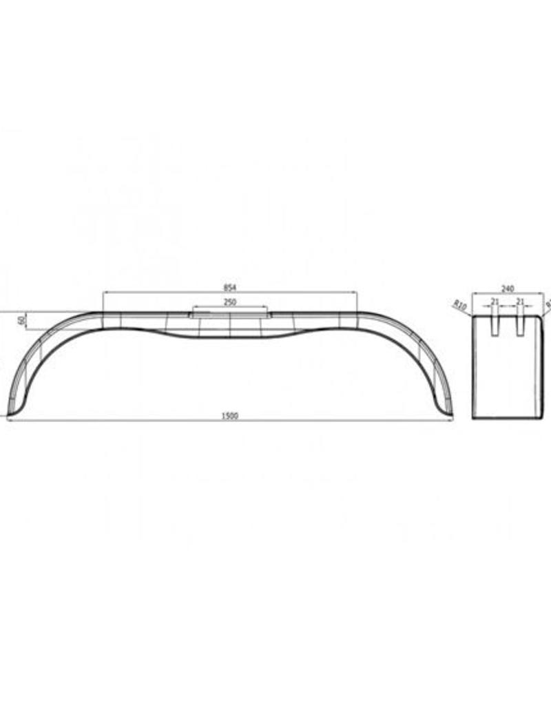 Flat Sided Plastic Tandem Mudguard | Fieldfare Trailer Centre