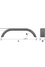 1540 x 215 x 450mm Round Plastic Tandem Mudguard | Fieldfare Trailer Centre