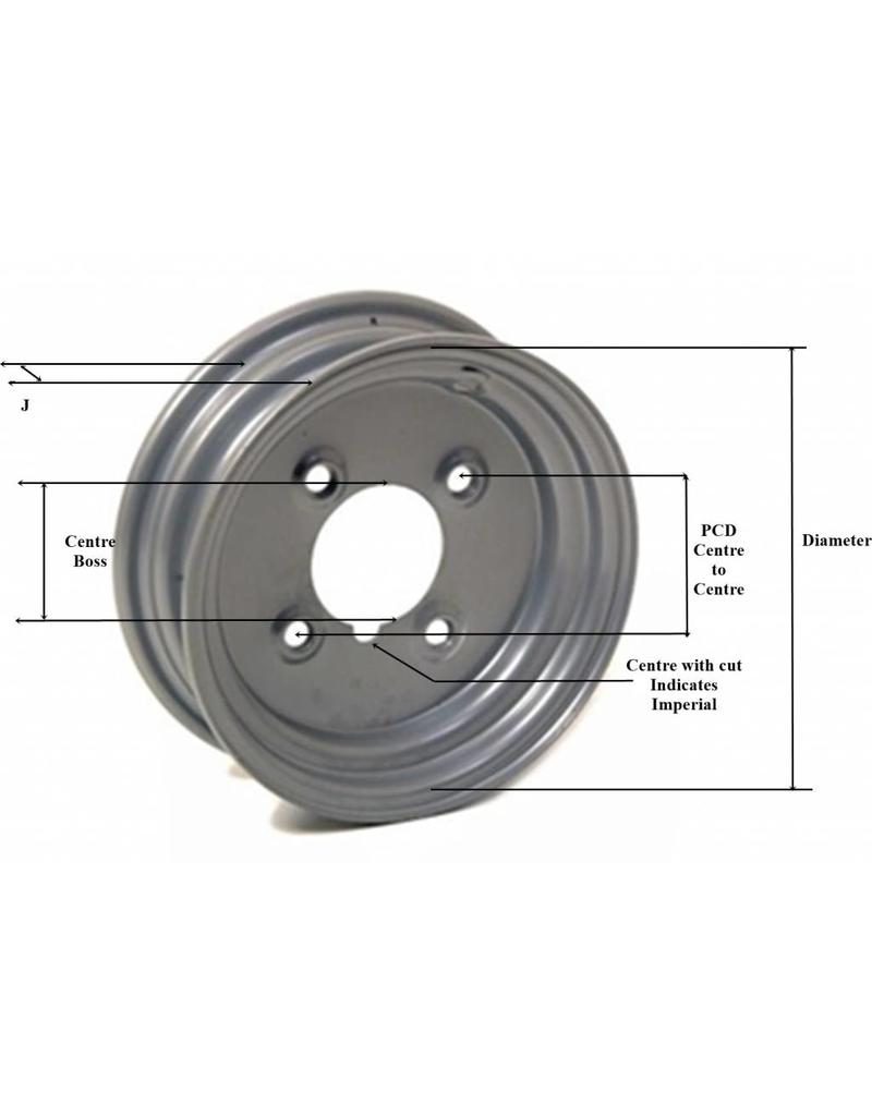 Trailer Wheel 8 Inch Rim Steel 2.5J x 4 inch PCD 4 Holes Fieldfare