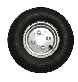 400 x 8 Wheel AND Tyre 4 PLY in Silver 4 inch  PCD
