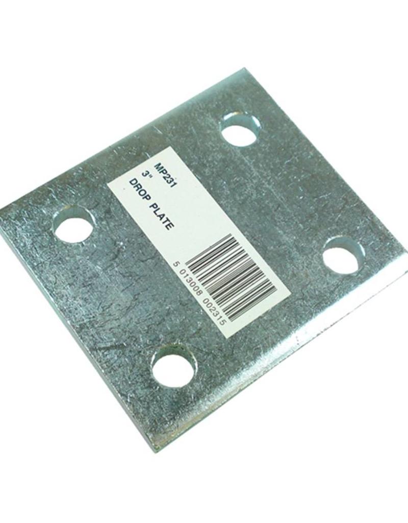 Zinc Plated 3 Inch Drop Plate | Fieldfare Trailer Centre