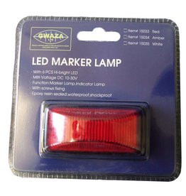 Lamp Marker LED Red 12/24V 74x38x30mm