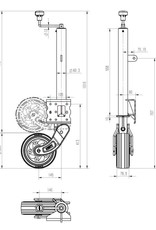 60mm Kartt Orange Self Retracting Jockey Wheel