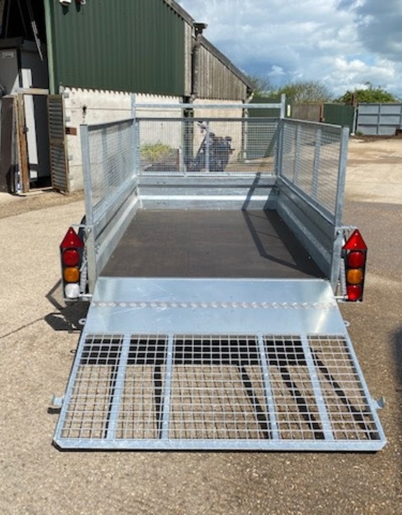 Wessex Trailers Wessex WG85 Twin Axle Braked Goods Trailer 2.6t GVW, Ramp Tailgate, Mesh Sides, Spare Wheel & Carrier