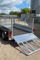 Wessex Trailers Wessex WG85 Twin Axle Braked Goods Trailer 2.6t GVW, Ramp Tailgate, Mesh Sides, Spare Wheel & Carrier