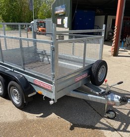 Wessex Trailers Wessex WG85 Twin Axle Braked Goods Trailer 2.6t GVW, Ramp Tailgate, Mesh Sides, Spare Wheel & Carrier