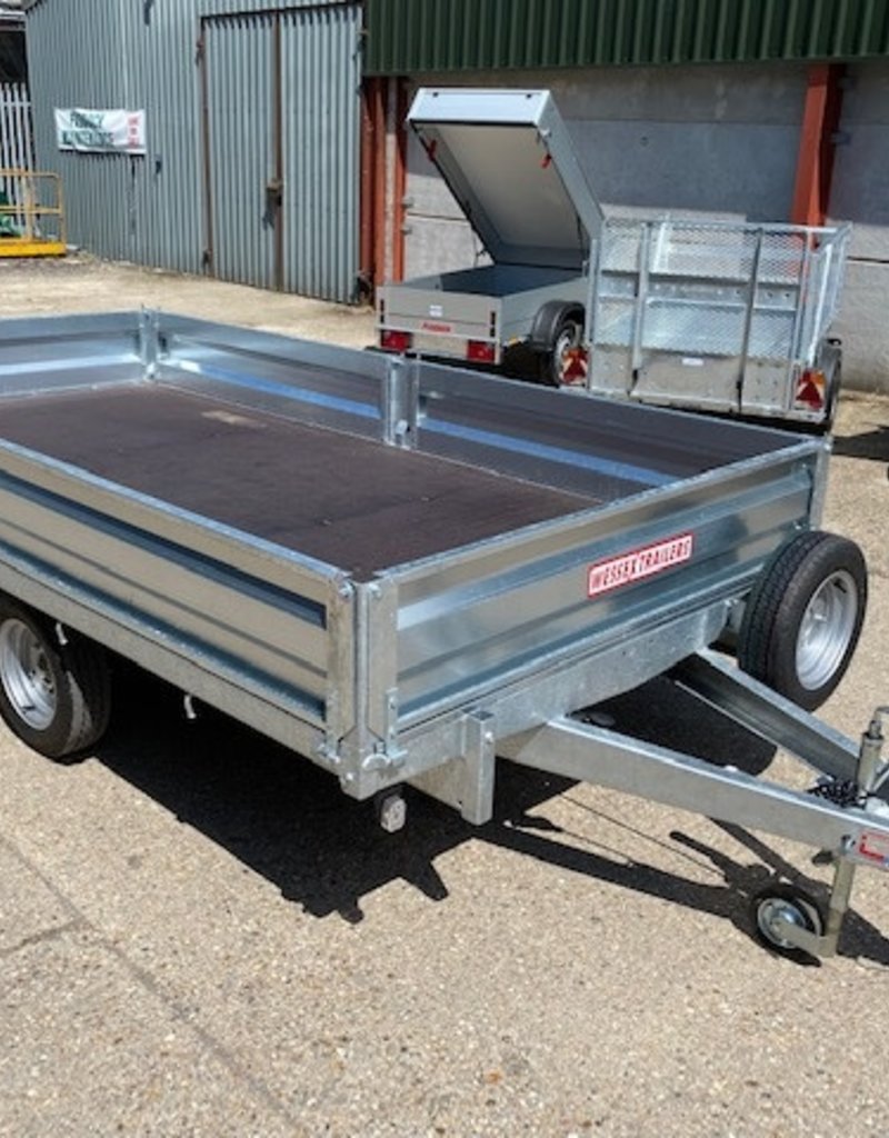 Wessex Trailers Wessex PL126 Platform Trailer, Drop Sides, Spare Wheel & Carrier