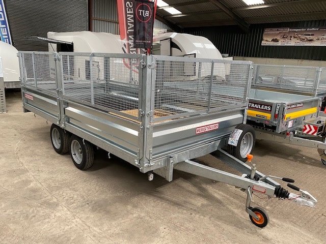 Wessex PL126 Platform Trailer, Drop Sides, Mesh Sides, Alloy Loading ...