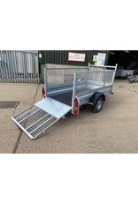 Wessex Trailers Wessex WG84 Single Axle Braked Goods Trailer 1.3t GVW, Ramp Tailgate, mesh Sides, Spare Wheel & Carrier
