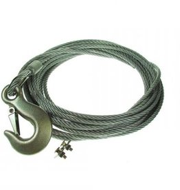 8m Long Winch Cable with Hook 6mm diameter