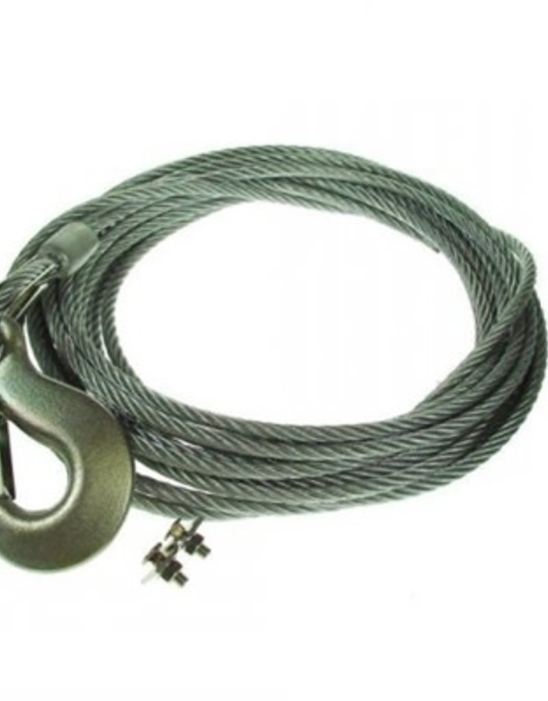 8m Long Winch Cable with Hook 6mm diameter