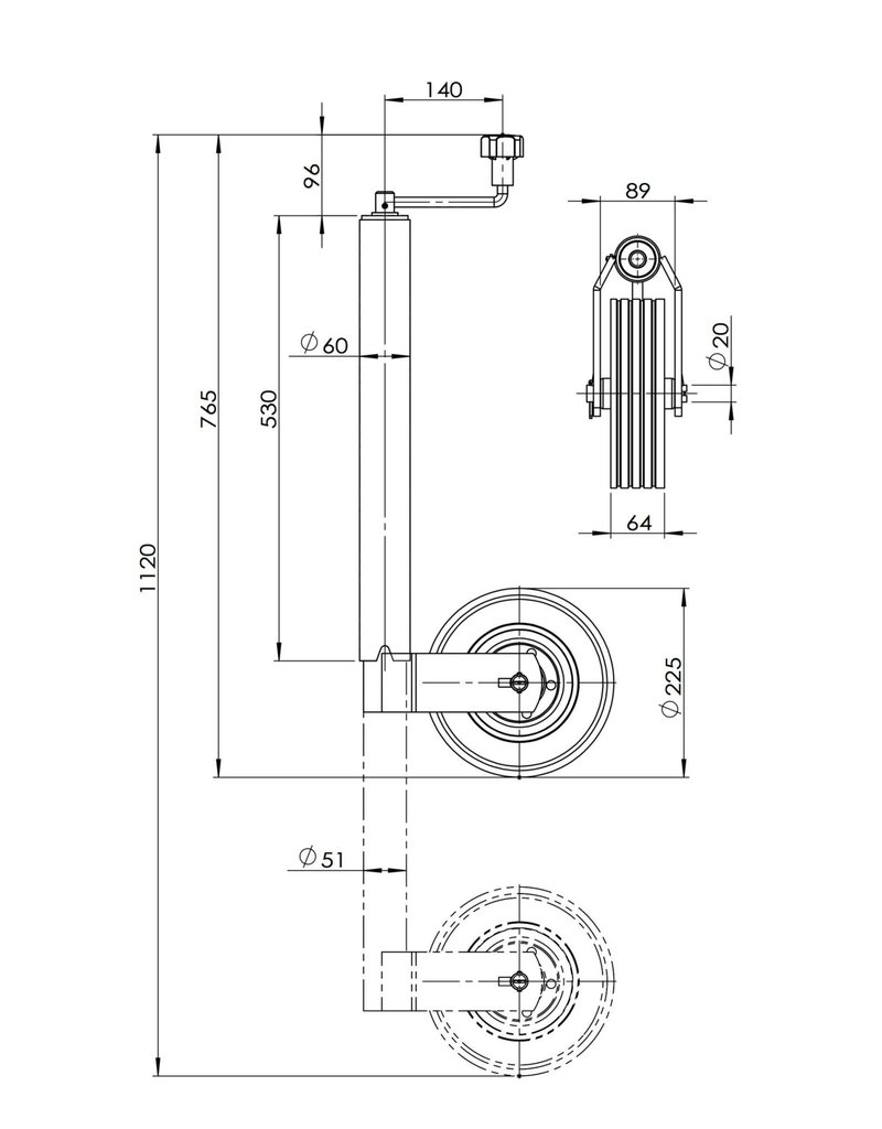 Kartt 60mm Smooth HD Jockey Wheel