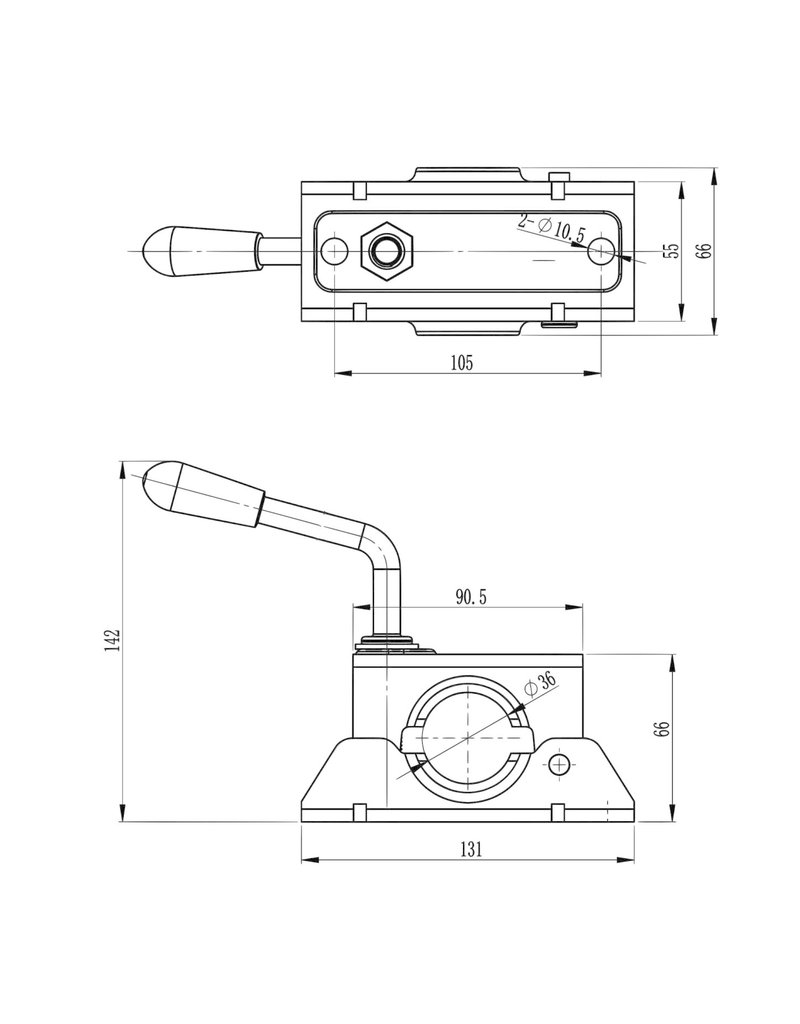 Kartt Orange 35mm Diameter Split Jockey Wheel Clamp