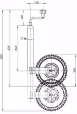 48mm Kartt Orange Jockey Wheel Pneumatic Tyre