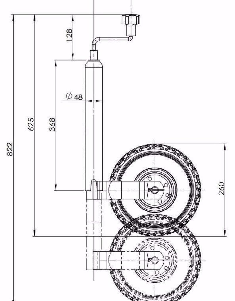 48mm Kartt Orange Jockey Wheel Pneumatic Tyre