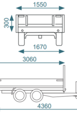 Debon Debon PW1.2 Twin Axle Tipper Trailer - 3m x 1.55m  2000kg GVW