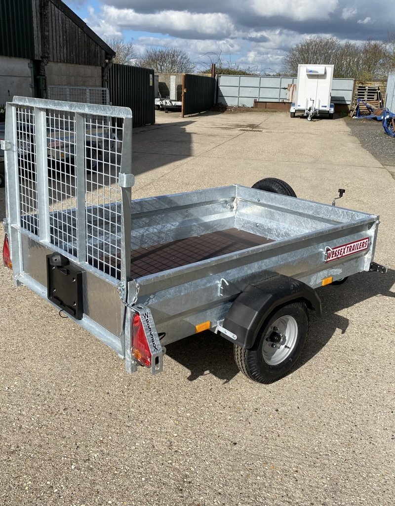 Wessex UBGT64 Single Axle Unbraked Goods Trailer 750kg GVW Fitted with  Ramp Tailgate, Spare Wheel