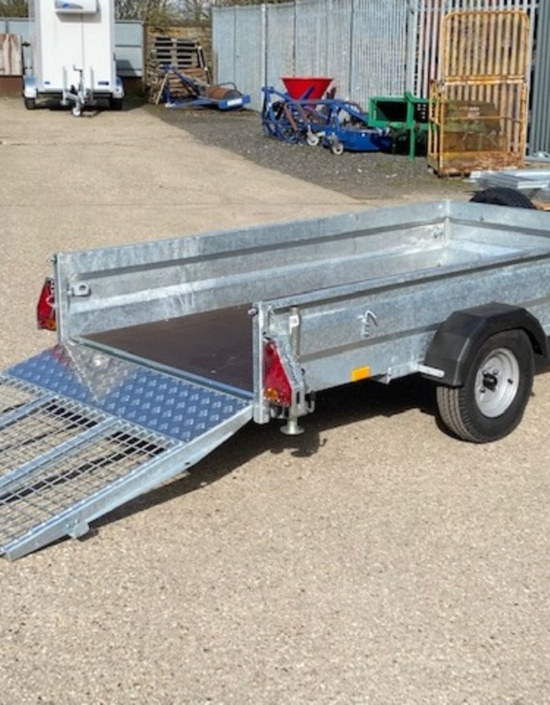 Wessex Trailers Wessex UBGT84 Single Axle Unbraked Goods Trailer 750kg GVW Fitted with  Ramp Tailgate, Spare Wheel & Prop Stands