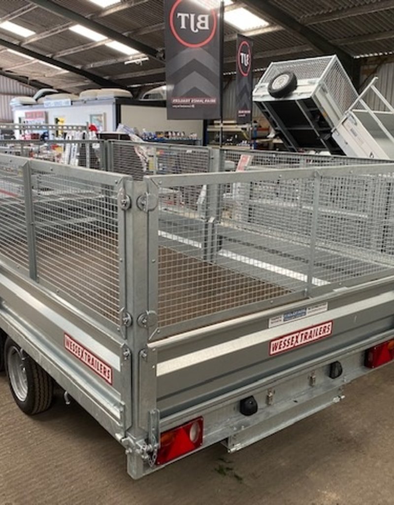 Wessex Trailers Wessex PL126 Platform Trailer, Drop Sides, Mesh Sides, Spare Wheel & Carrier