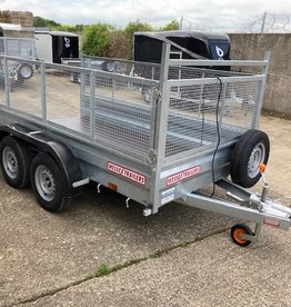 Wessex Trailers Wessex WG105 Twin Axle Braked Goods Trailer 2.6t GVW, Ramp Tailgate, Mesh Sides, Spare Wheel & Carrier