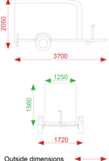 Debon Debon C255 - Aluminium Sides + Side Door 1.3t GVW c/w Spare Wheel & Prop Stands