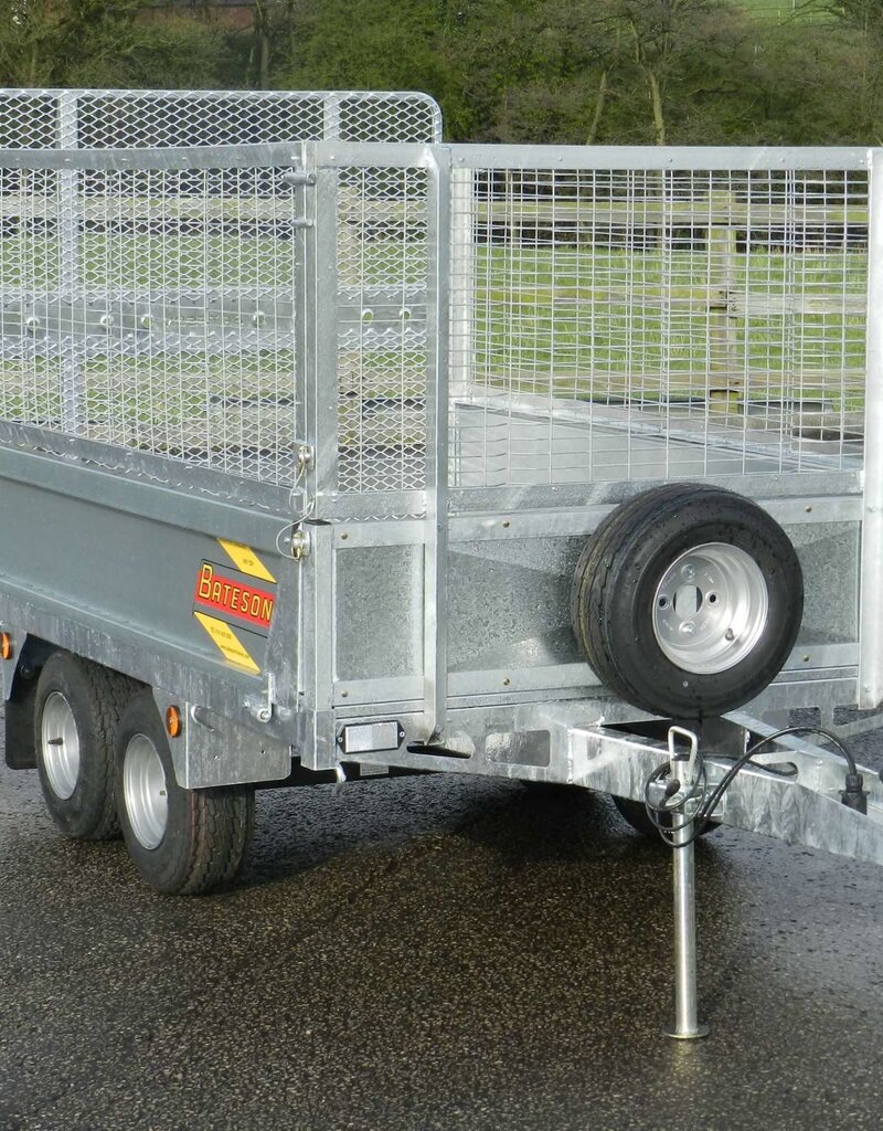Bateson Trailers Bateson 720 Unbraked Twin Axle Unbraked Trailer Fitted with Mesh Sides & Ramp Tailgate