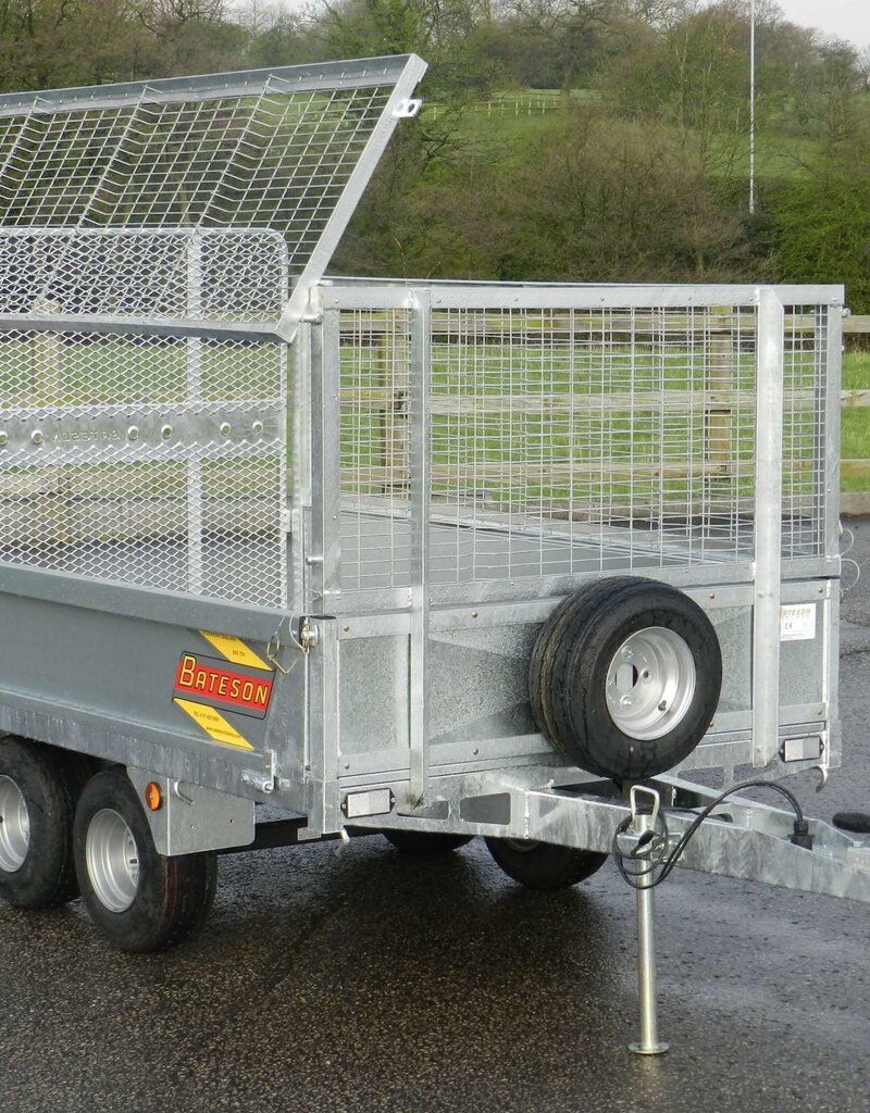 Bateson Trailers Bateson 720 Unbraked Twin Axle Unbraked Trailer Fitted with Mesh Sides & Ramp Tailgate