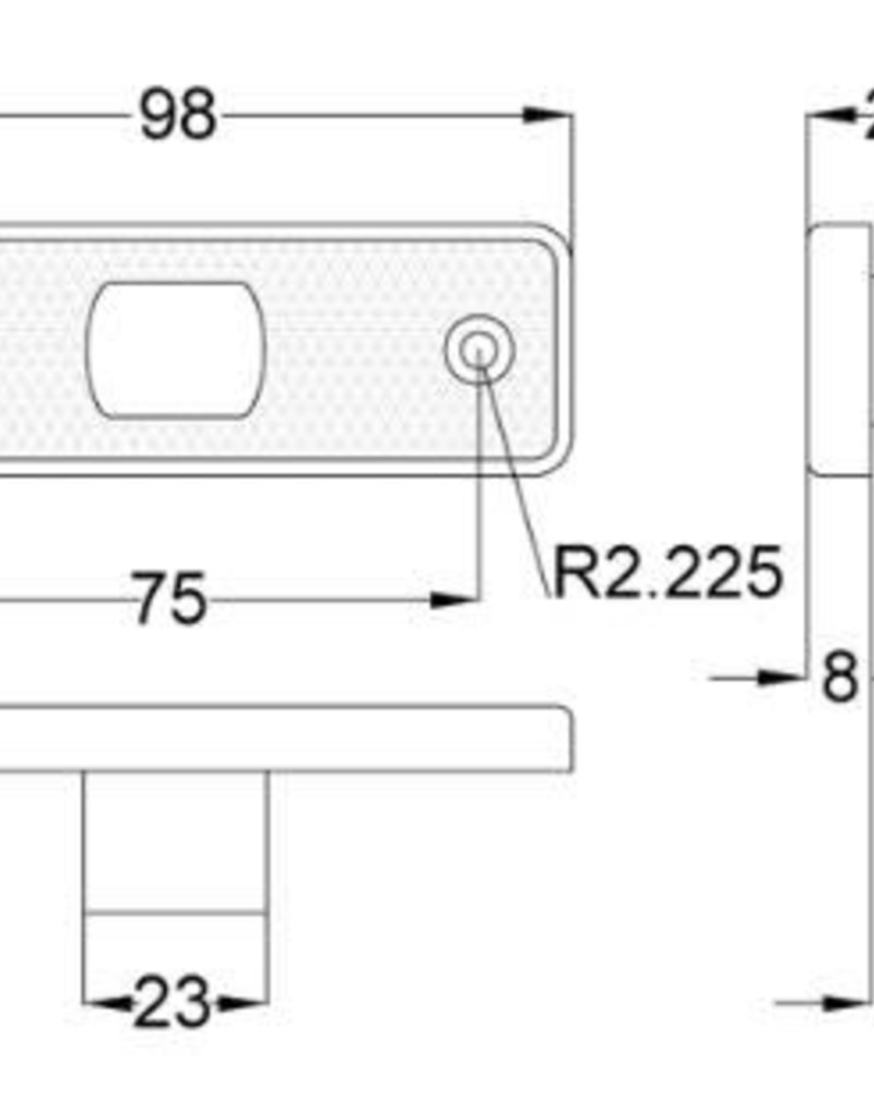 12-24V Side Amber LED Marker Lamp 98mm x 30mm