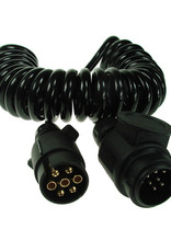 Trailer 2.5m Curly Connecting Lead 7 Pin Plug to 13 Pin Plug | Fieldfare Trailer Centre