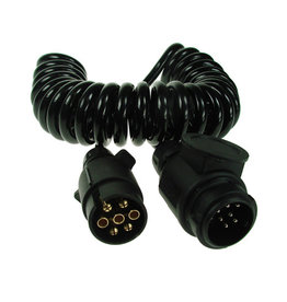 2.5m 7 To 8 Pin Curly Conversion Lead – 7 Pin Plug To 8 Pin (13 Pin Type) Plug