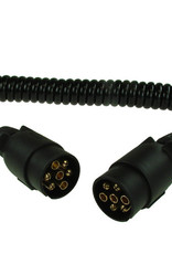 Trailer 1.5m Curly Connecting Lead 12N 7 Pin Plug | Fieldfare Trailer Centre