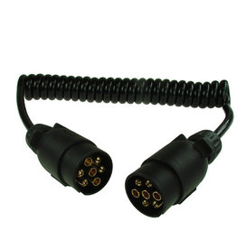 Trailer Electrics 2.5m Curly Extension Cable MALE to MALE for Ifor