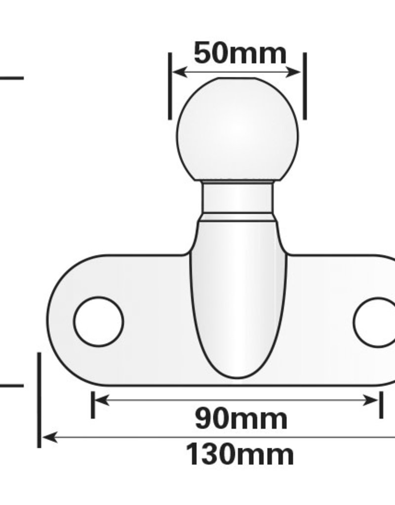 50mm Trailer Heavy Duty Tow Ball EU Approved | Fieldfare Trailer Centre