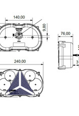 Trailer RADEX Left-hand Horizontal Combi 6 Pin Lamp 8500/2 | Fieldfare Trailer Centre