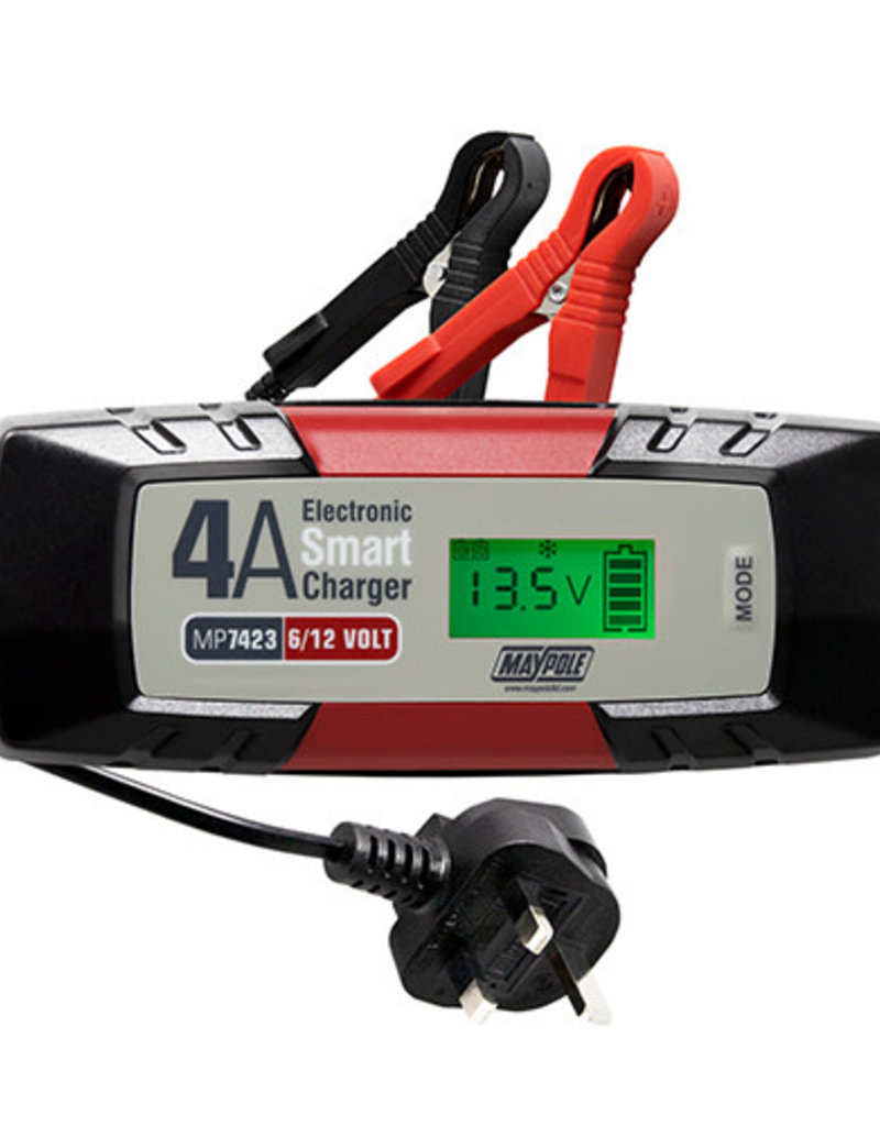 4A 6/12V Electronic Smart Charger for cars bikes and vans