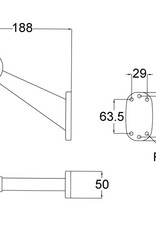 45 degree White Outline Marker Position Lamp Right Hand LED | Fieldfare Trailer Centre