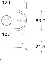 Perei 12/24V Red LED Rear Marker Lamp With Reflector