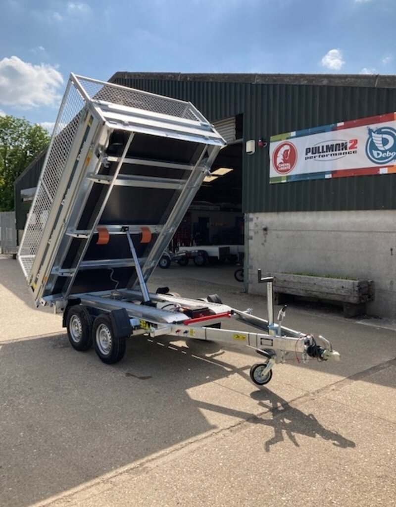 Debon Debon PW2.4 Three Way Tipper Trailer - 3m x 1.8m  2.6t GVW, Mesh Sides & Aluminium Loading Ramps