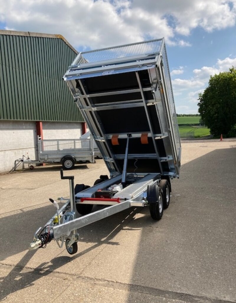 Debon Debon PW2.4 Three Way Tipper Trailer - 3m x 1.8m  2.6t GVW, Mesh Sides & Aluminium Loading Ramps