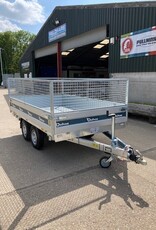 Debon Debon PW2.4 Three Way Tipper Trailer - 3m x 1.8m  2.6t GVW, Mesh Sides & Aluminium Loading Ramps