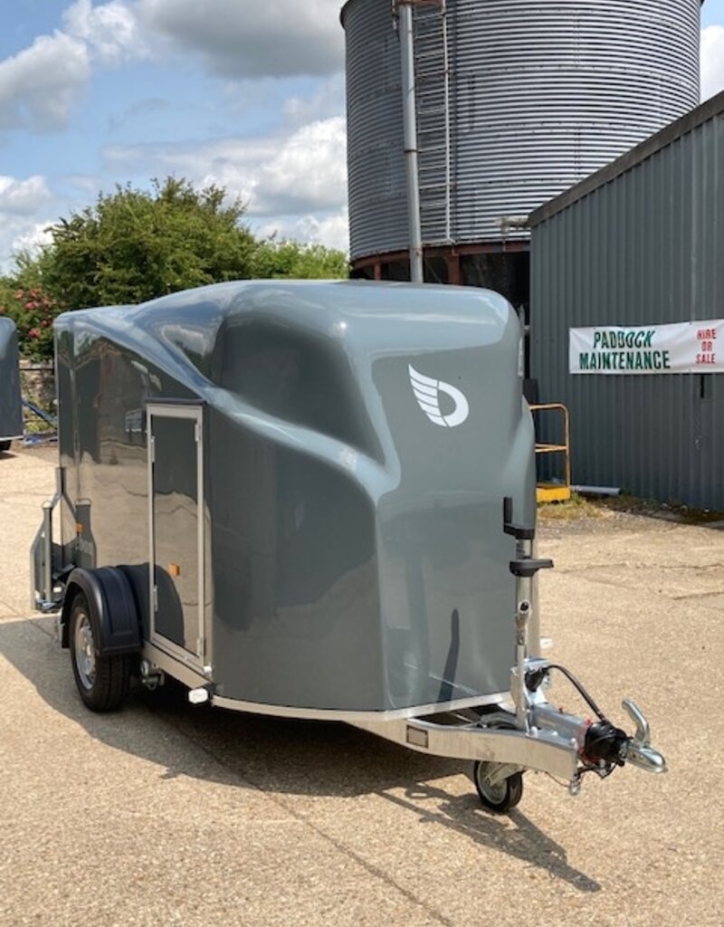 Debon Debon Roadster Cargo 1300 Box Van Trailer - Polyester Body -in  Iron Grey 1.3t GVW , Side Door &  Spare Wheel