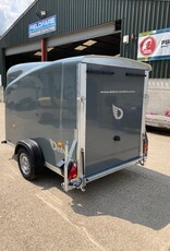 Debon Debon Roadster Cargo 1300 Box Van Trailer - Polyester Body -in  Iron Grey 1.3t GVW , Side Door &  Spare Wheel