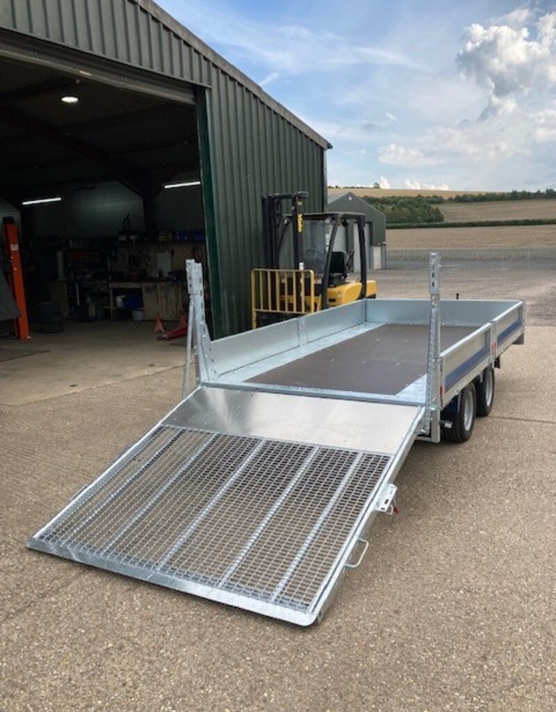 Brian James Connect, 3.6m x 2.01m, 3.5t, 12in wheels, 2 Axle - 476-3620-35-2-12 Fitted with Drop Sides & High Mesh Ramp Tailgate